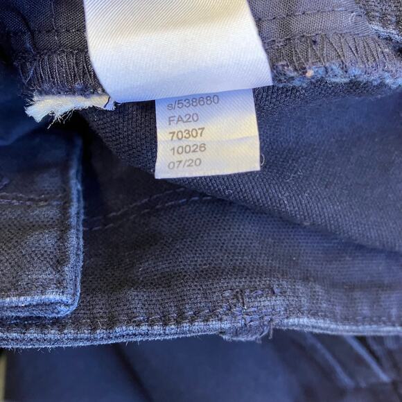 Loft Sz 10 Jayce Triple-Button Wide-Leg Pants High Rise Canvas Cotton Navy - Picture 14 of 16